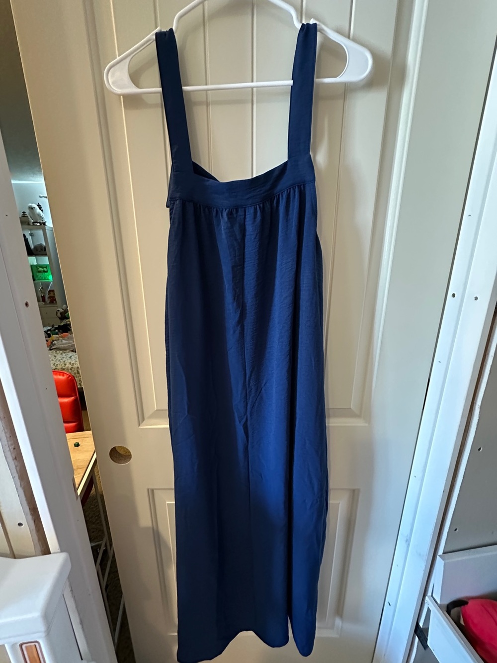 Navy Blue Maxi Sundress with Wide Straps